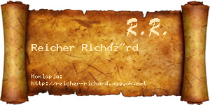 Reicher Richárd névjegykártya